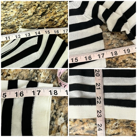 LOFT Striped Boat Neck Cotton Knit Top XS Nautical Sailor Preppy Coastal tunic - Picture 6 of 9